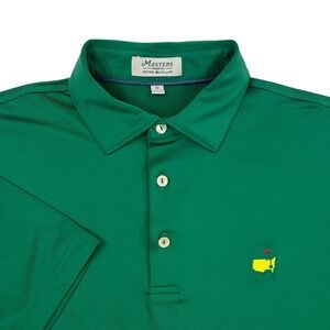 Masters Peter Millar Augusta National Mens Green Golf Polo Shirt Size M Solid